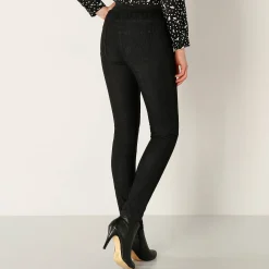 Jegging in denim met elastische taille - kleine lengte