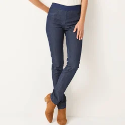 Jegging in denim met elastische taille - kleine lengte