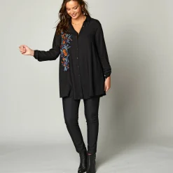 Jegging in denim met elastische taille, grote lengte