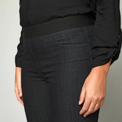 Jegging in denim met elastische taille, grote lengte