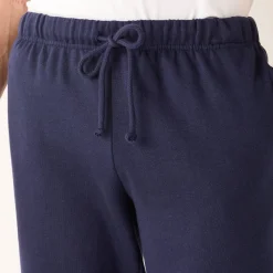 Joggingbroek in molton met elastische pijponderkanten