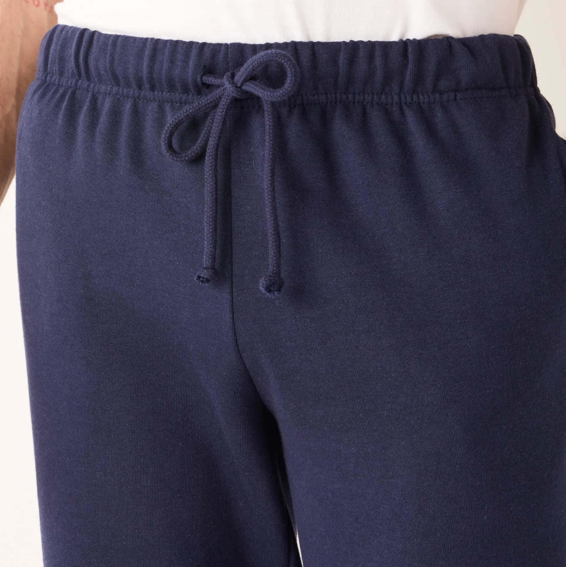 Joggingbroek in molton met elastische pijponderkanten