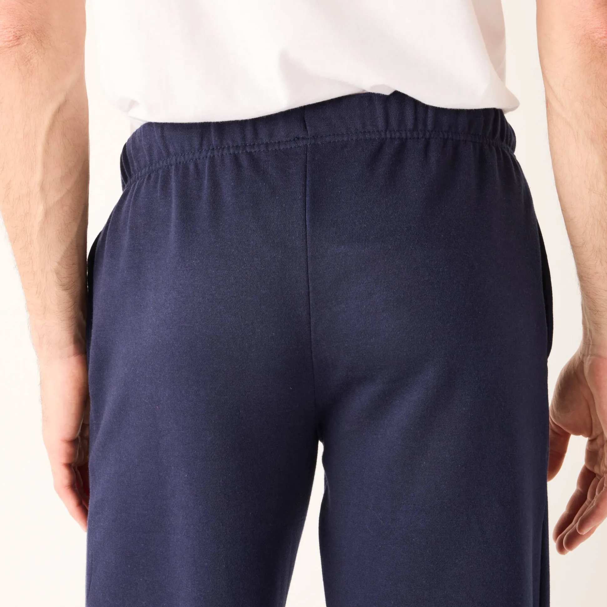 Joggingbroek in molton met elastische pijponderkanten