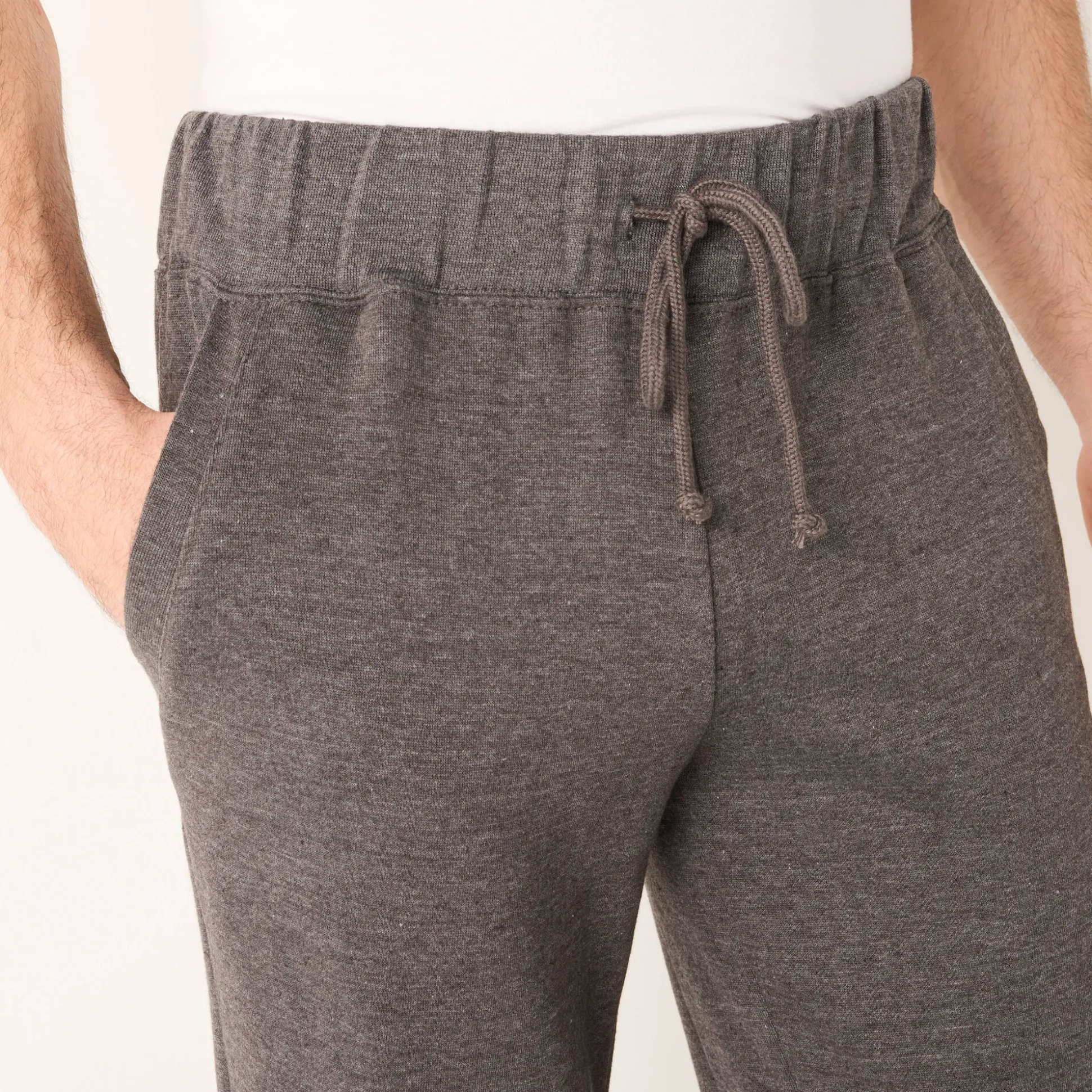 Joggingbroek in molton met rechte pijponderkanten