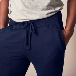 Joggingbroek in molton met rechte pijponderkanten