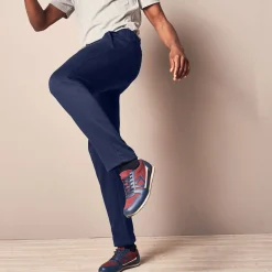 Joggingbroek in molton met rechte pijponderkanten