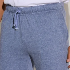 Joggingbroek in molton met elastische pijponderkanten