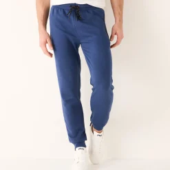 Joggingbroek met aangetrokken pijponderkanten, contrasterende details