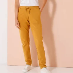 Joggpant in molton met elastische taille