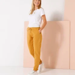 Joggpant in molton met elastische taille