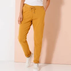 Joggpant in molton met elastische taille