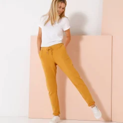 Joggpant in molton met elastische taille