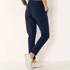 Joggpant in molton met elastische taille
