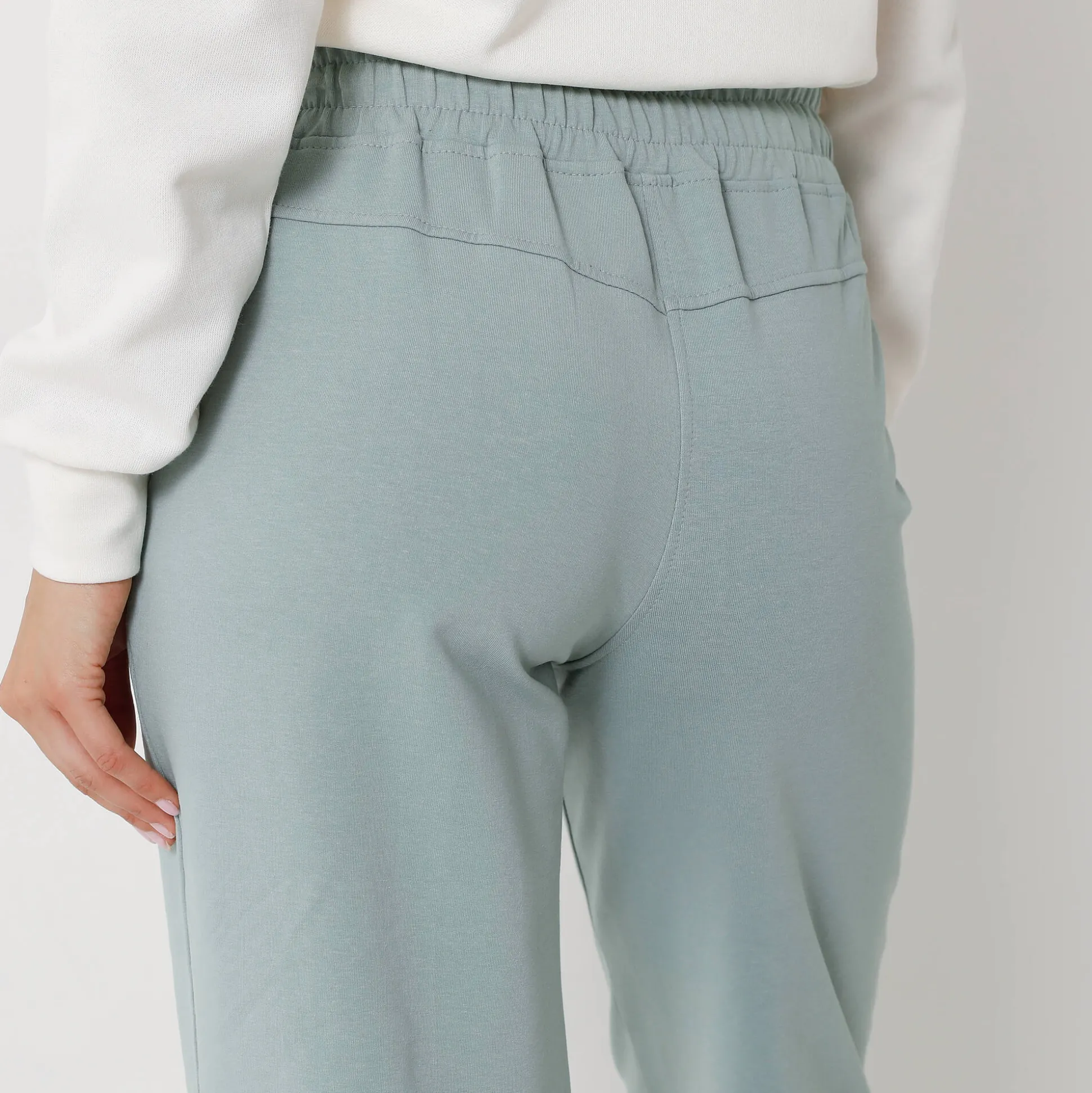 Joggpant in molton met elastische taille