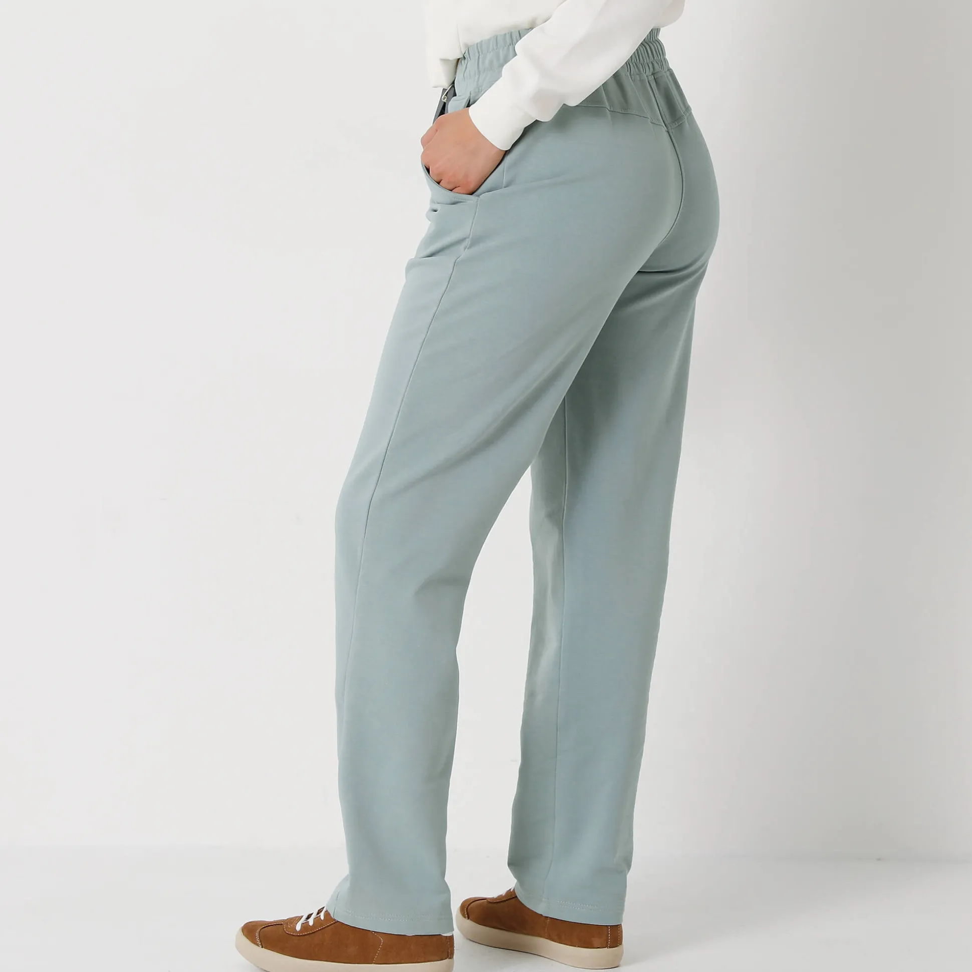 Joggpant in molton met elastische taille