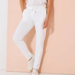 Joggpant in molton met elastische taille