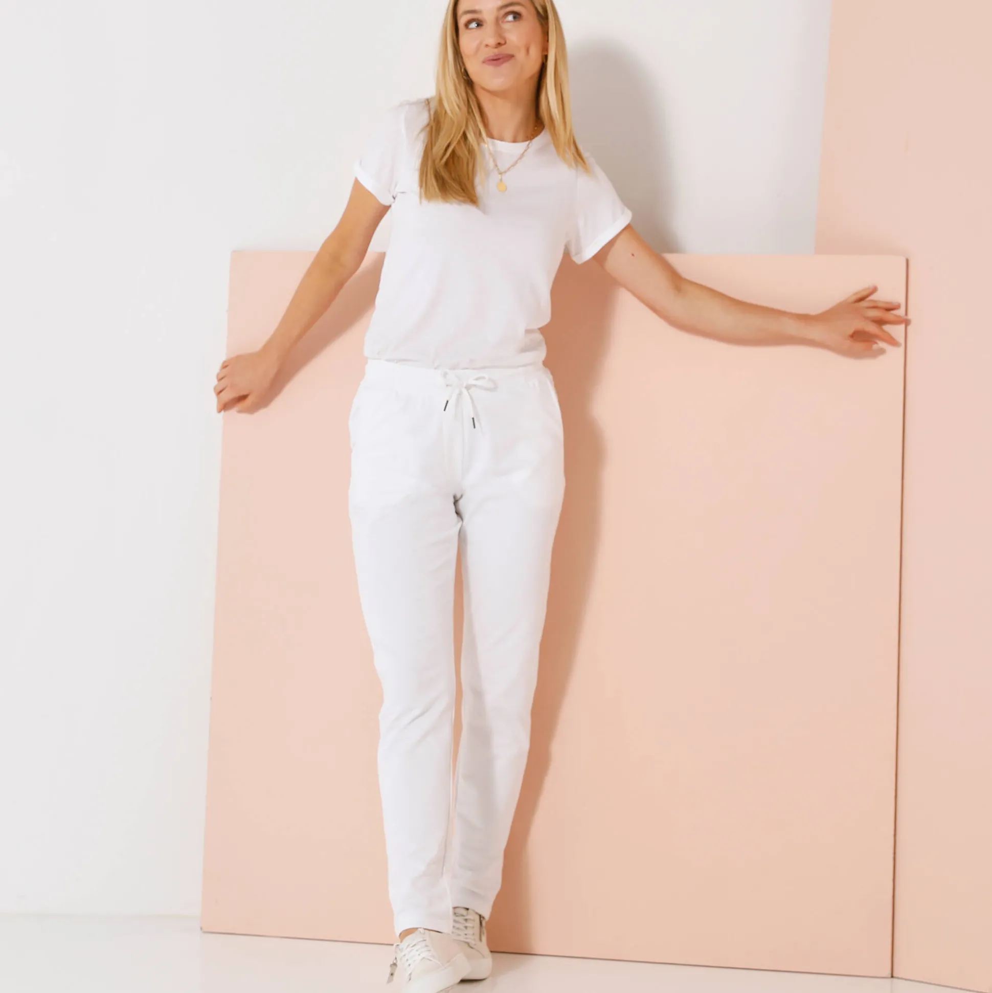 Joggpant in molton met elastische taille