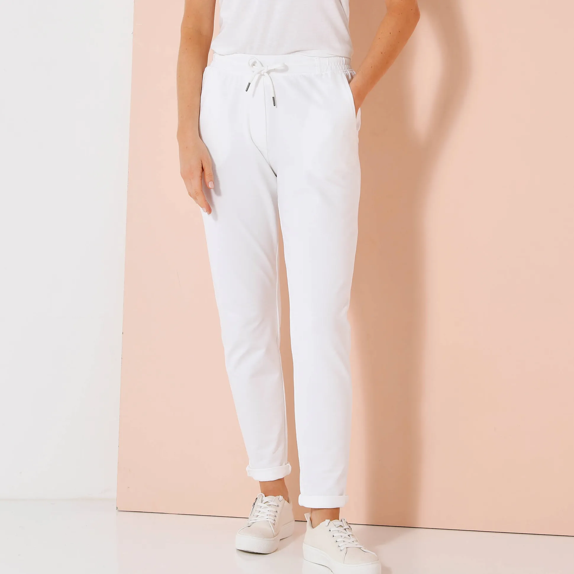 Joggpant in molton met elastische taille