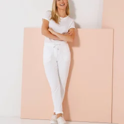 Joggpant in molton met elastische taille