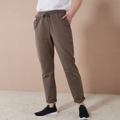 Joggpant in molton met elastische taille