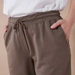 Joggpant in molton met elastische taille