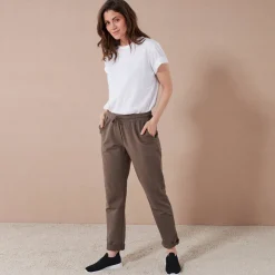 Joggpant in molton met elastische taille