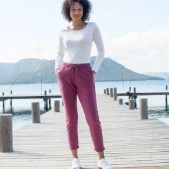 Joggpant in molton met elastische taille