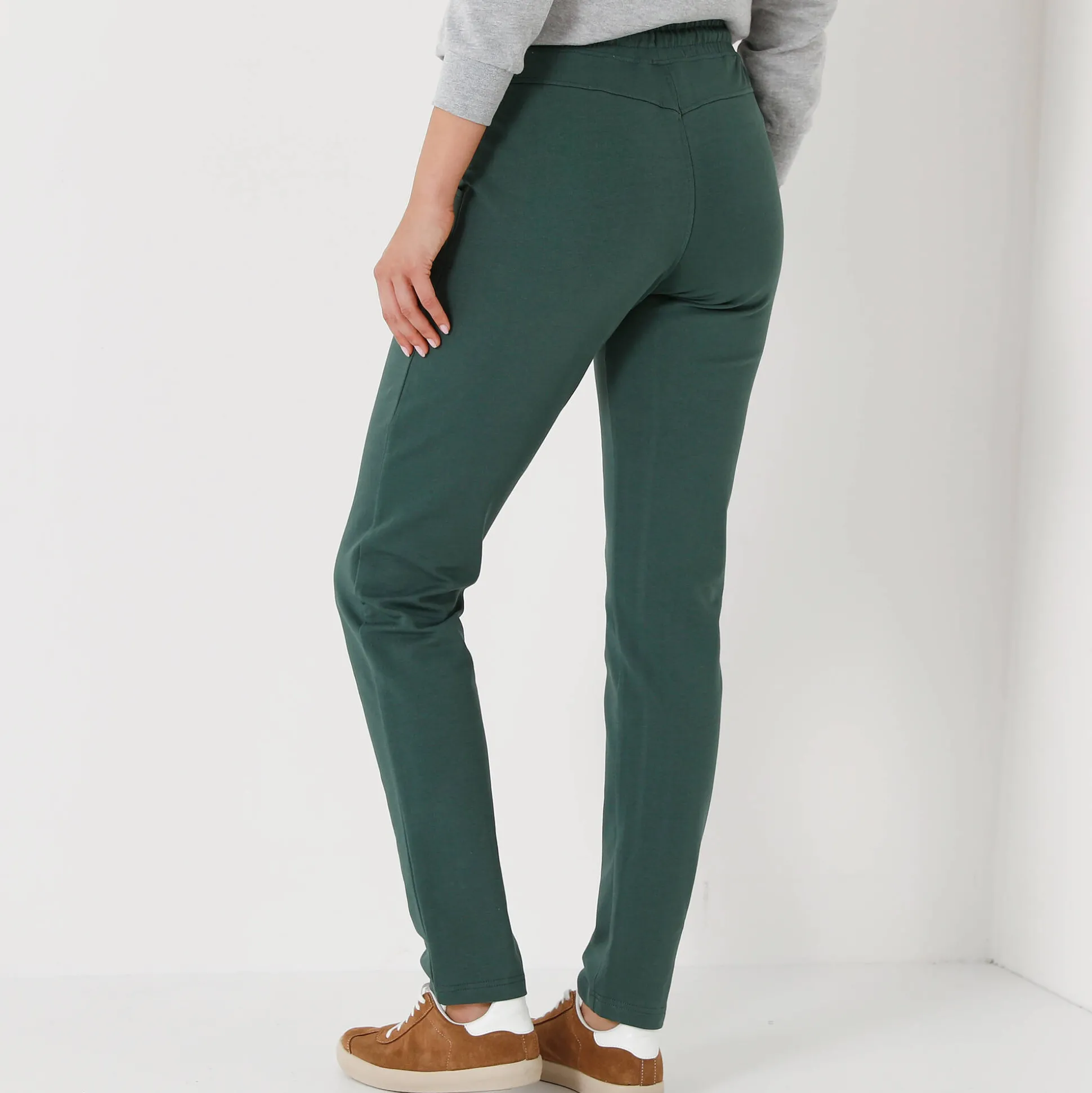 Joggpant in molton met elastische taille
