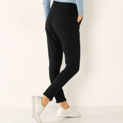 Joggpant in molton met elastische taille