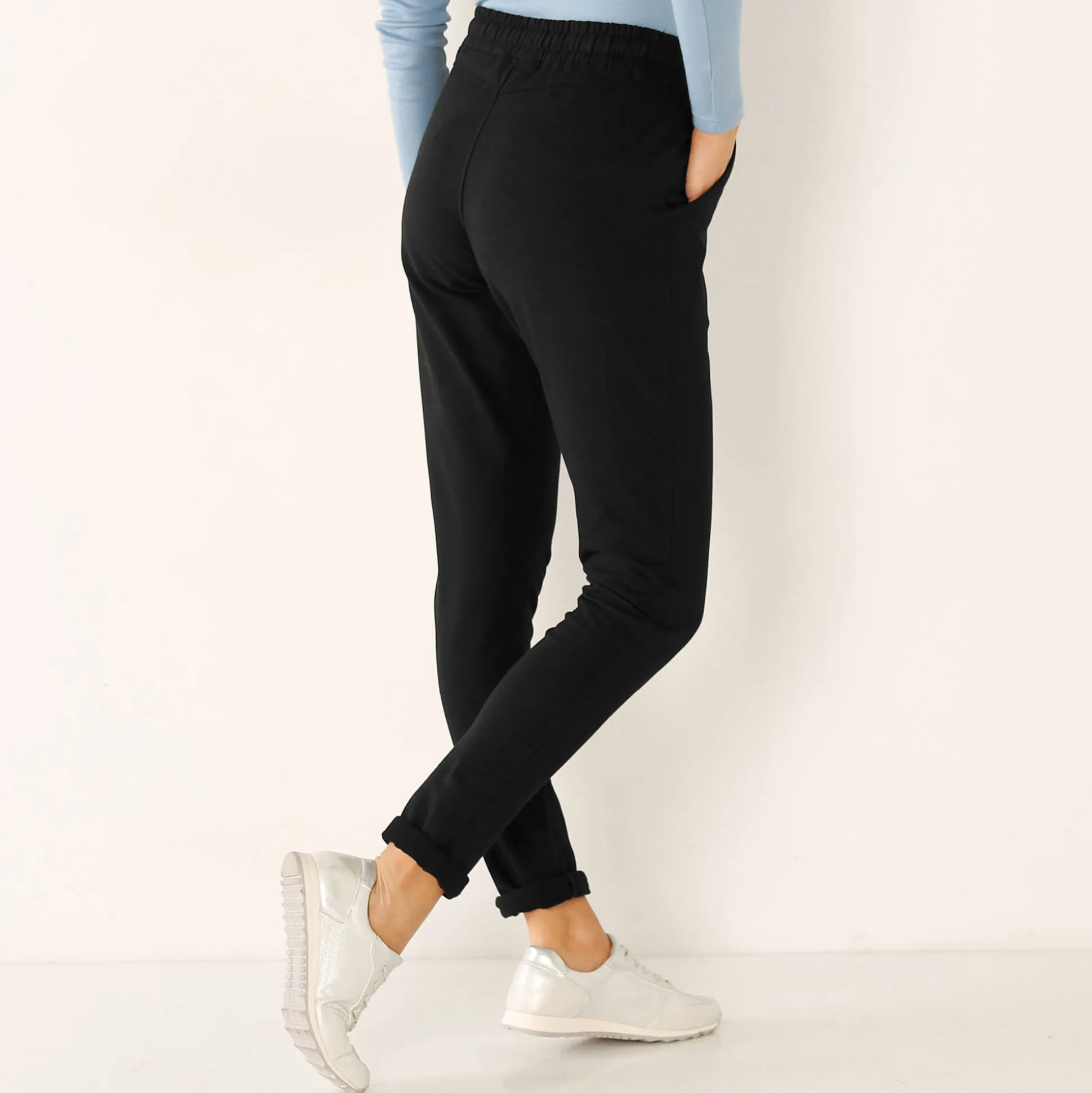 Joggpant in molton met elastische taille