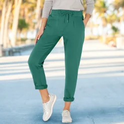 Joggpant in molton met elastische taille