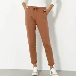Joggpant in molton met elastische taille