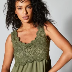 Jurk met macramé frontje