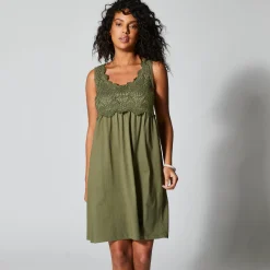 Jurk met macramé frontje
