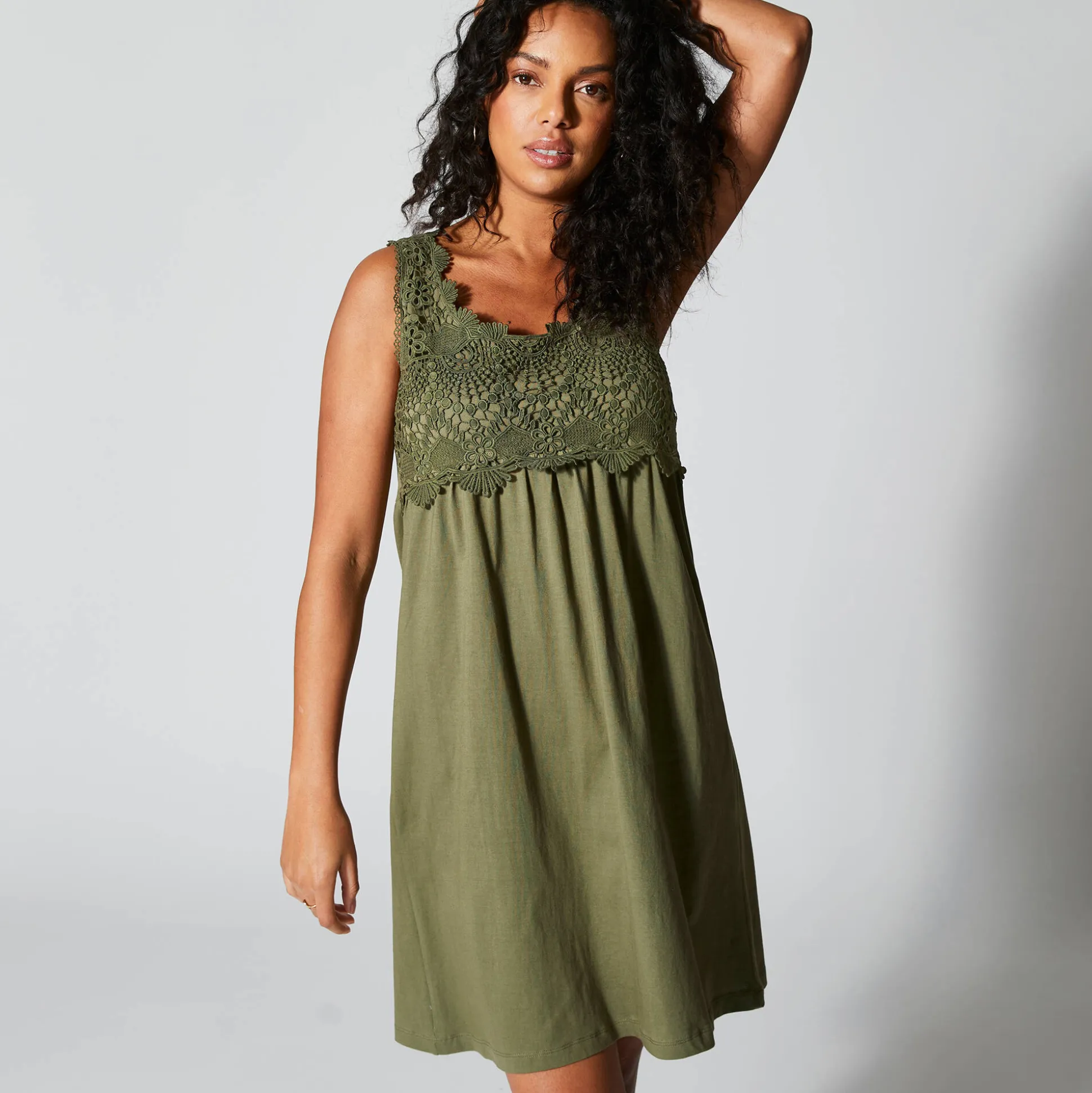 Jurk met macramé frontje