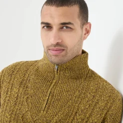 Kabeltrui in Iers tricot met truckerskraag