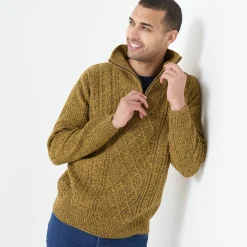 Kabeltrui in Iers tricot met truckerskraag