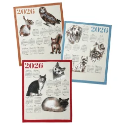 Kalenderdroogdoek : honden, katten, bergdieren - set van 3