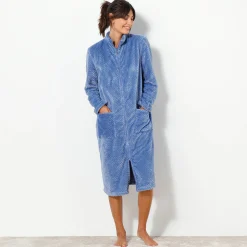 Kamerjas met rits in fleecetricot met textuur