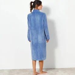 Kamerjas met rits in fleecetricot met textuur