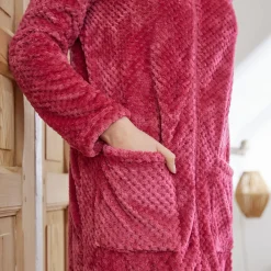 Kamerjas met rits in fleecetricot met textuur
