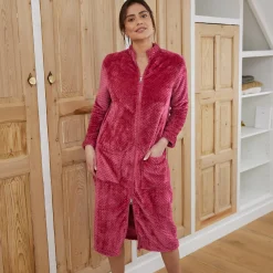 Kamerjas met rits in fleecetricot met textuur