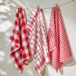 Katoenen droogdoek met ingeweven ruiten - set van 3