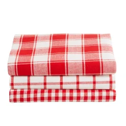 Katoenen droogdoek met ingeweven ruiten - set van 3