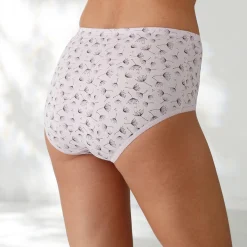 Katoenen maxislip in effen pruim met paardenbloemprint - set van 7