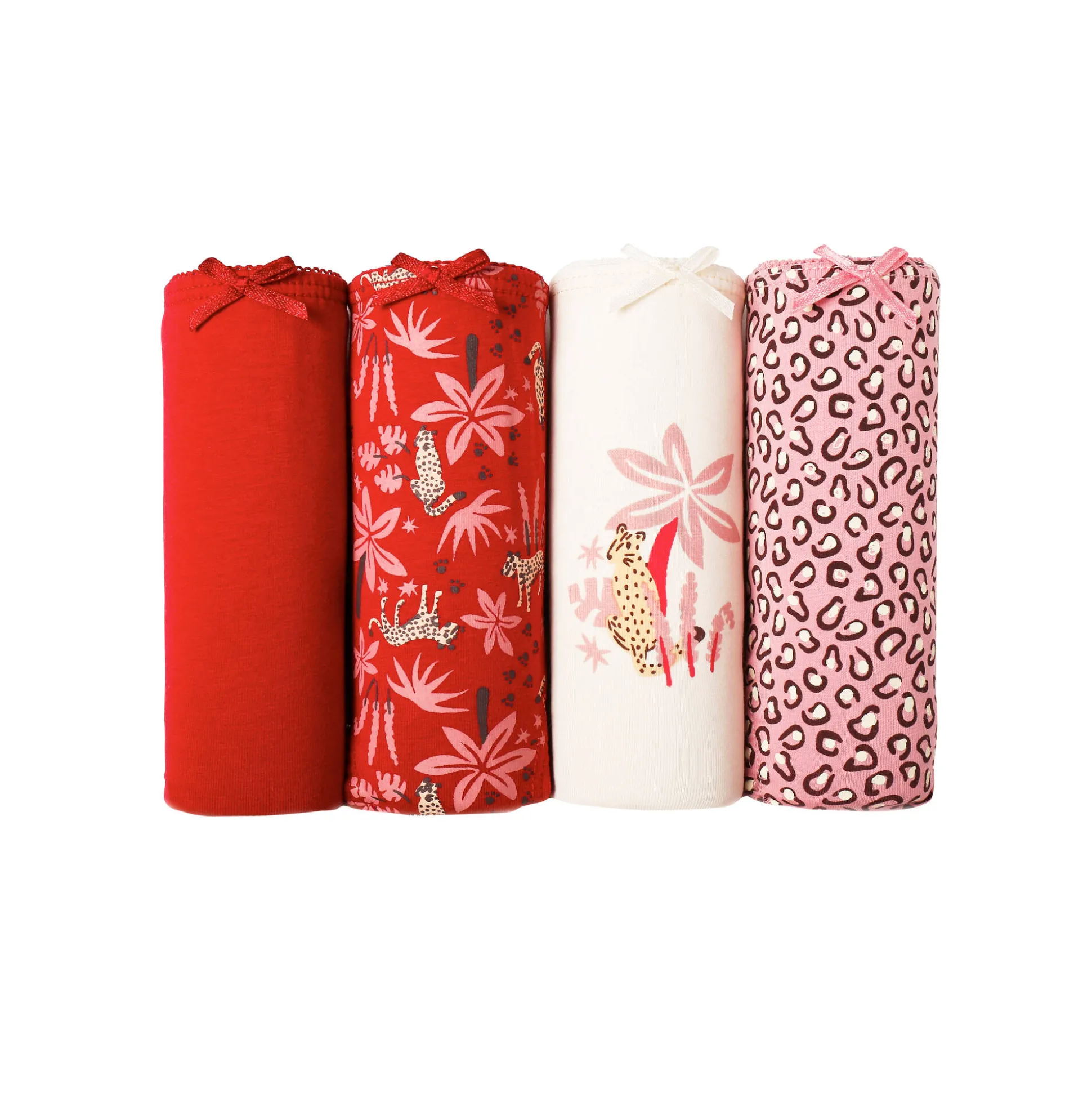 Katoenen midislip met "panter" print - Set van 4