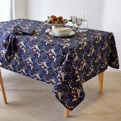 Katoenen servet met plantenprint - set van 3