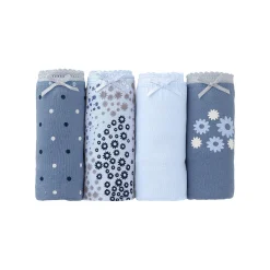 Katoenen shorty met geassorteerde bloemetjesmotieven - Set van 4