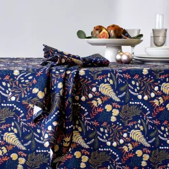 Katoenen tafellaken met plantenprint