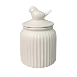Keramieken pot, "vogel" deksel